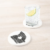 I Heart Ohio Grunge Worn Outline State Love Zandsteen Onderzetter (Zijkant)