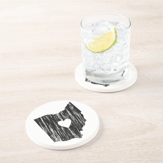 I Heart Ohio Grunge Worn Outline State Love Zandsteen Onderzetter (Zijkant)