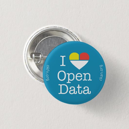 I Heart Open Data CKAN Badge (Donkerblauw) Ronde Button 3,2 Cm (Voorkant /achterkant)
