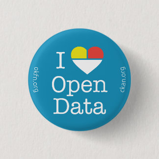I Heart Open Data CKAN Badge (Donkerblauw) Ronde Button 3,2 Cm