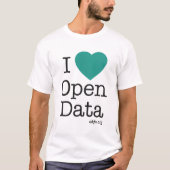 I Heart Open Data T-Shirt (White) (Voorkant)