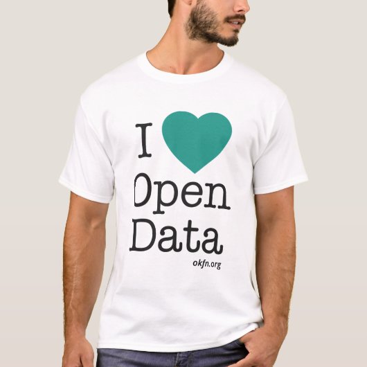 I Heart Open Data T-Shirt (White) (Voorkant)