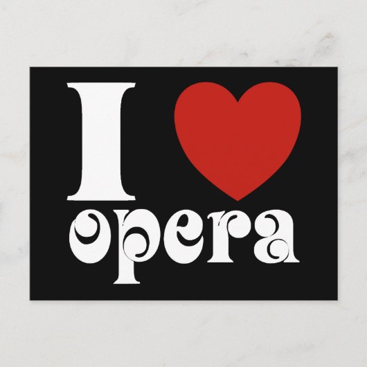 I Heart Opera Lovers Gift Briefkaart (Voorkant)