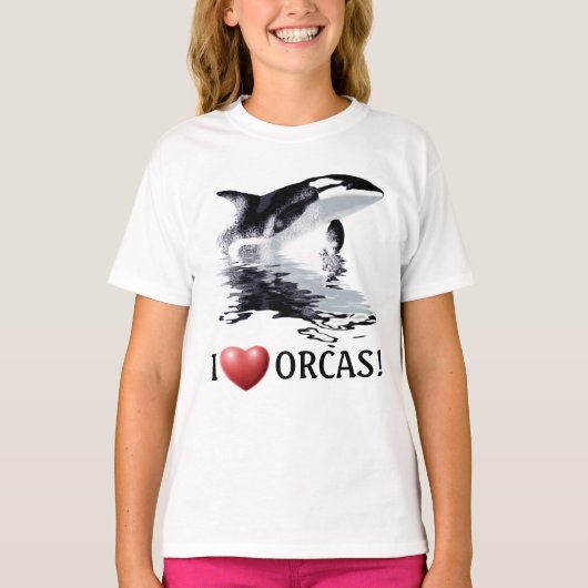 I HEART ORCAS Kinder Ringer Shirt (Voorkant)