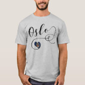I Heart Oslo, Noorwegen, Oslo Flag T-shirt (Voorkant)