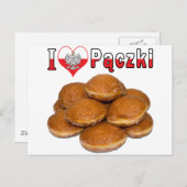 I Heart Paczki Pools voedsel Briefkaart (Voorkant / Achterkant)