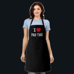 I heart Pad Thai leuk koken schort voor food lover<br><div class="desc">Ik hart Pad Thai leuk koken schort voor food lover. Aangepaste kleur koken schorten. Aangepaste zwarte keuken schort voor mannen en vrouwen. Gepersonaliseerde I hart sjabloon ontwerp. Trendy koken en bakken schorten in elke kleur. Schattige cadeau idee voor vrienden, familie, Poolse chef-kok, kok, moeder, vader etc. Kleuren kunnen worden veranderd....</div>