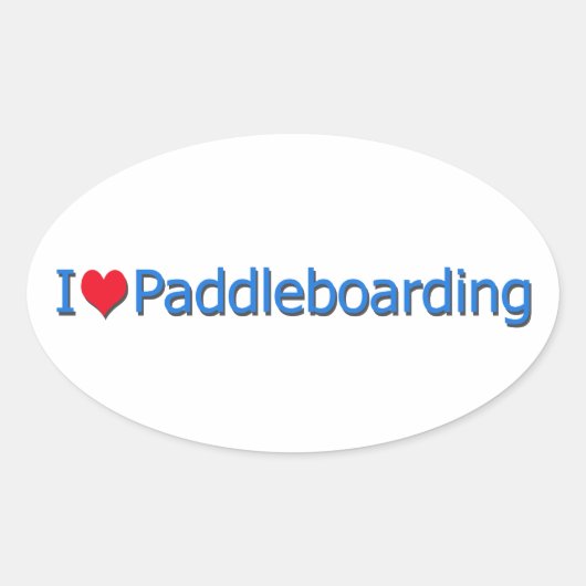"I Heart Paddleboarding" Logo Ovale Sticker (Voorkant)