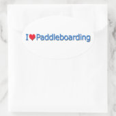 "I Heart Paddleboarding" Logo Ovale Sticker (Tas)