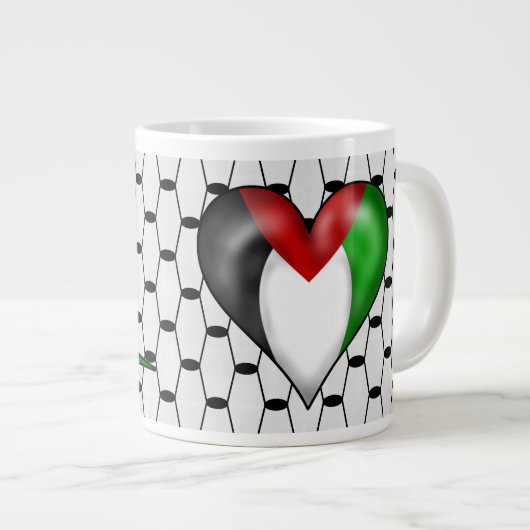 I Heart Palestine Grote Koffiekop (Voorkant rechts)