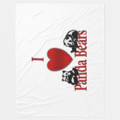 I Heart Panda Beren Fleece Deken (Voorkant)