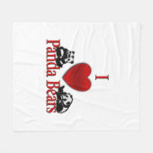 I Heart Panda Beren Fleece Deken (Voorkant (Horizontaal))