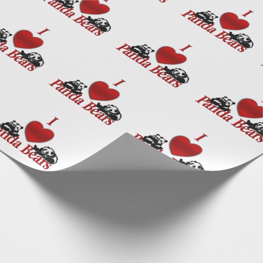 I Heart Panda Beren Fun Cadeaupapier (Hoek)