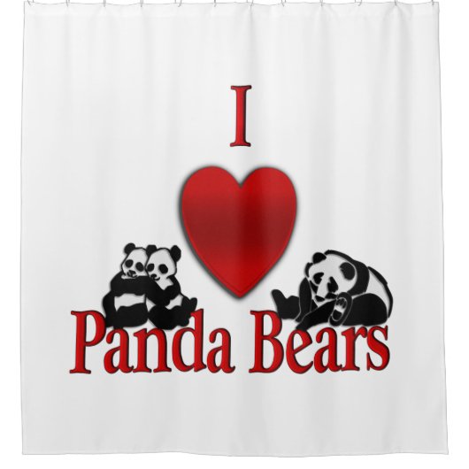 I Heart Panda Beren Fun Douchegordijn (Voorkant)