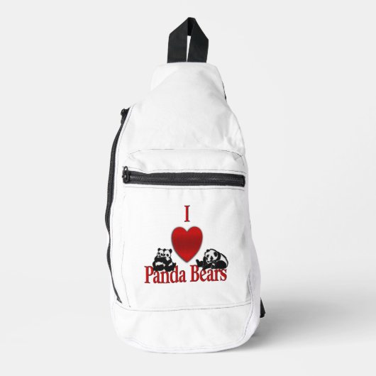 I Heart Panda Beren Fun Sling Bag (Voorkant)