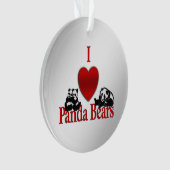 I Heart Panda Beren Ornament (voorkant)