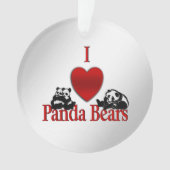 I Heart Panda Beren Ornament (voorkant)