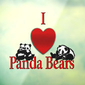 I Heart Panda Beren Raamsticker (Vel 3)