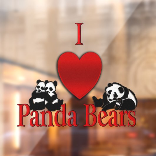 I Heart Panda Beren Raamsticker (Vel 2)