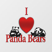 I Heart Panda Beren Raamsticker (Vel)