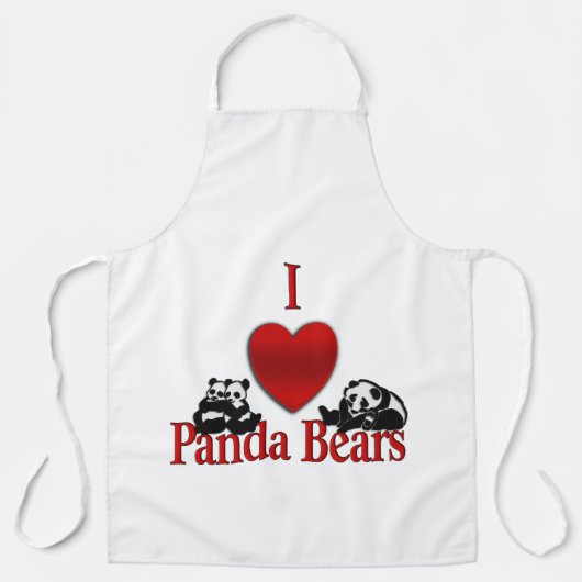 I Heart Panda Beren Schort (Voorkant)