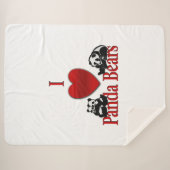 I Heart Panda Beren Sherpa Deken (Voorkant (horizontaal))