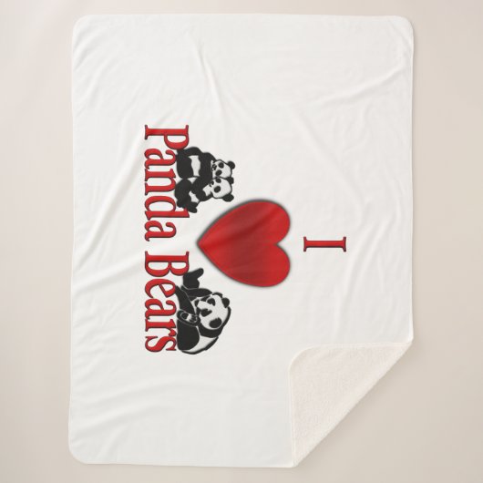 I Heart Panda Beren Sherpa Deken (Voorkant)