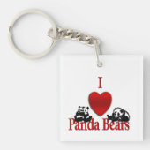 I Heart Panda Beren Sleutelhanger (Voorkant)
