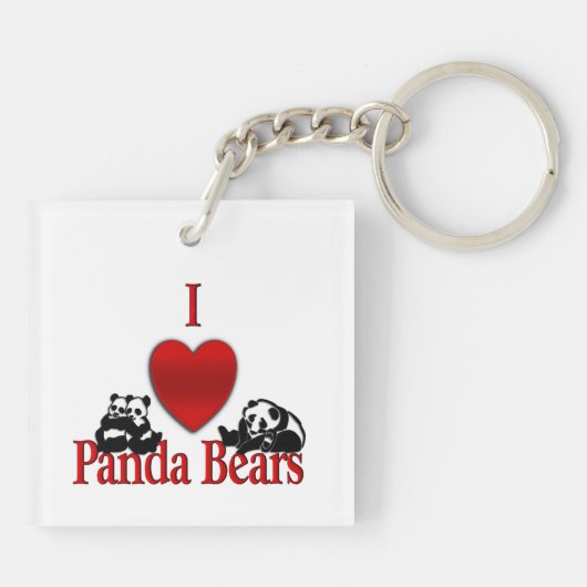 I Heart Panda Beren Sleutelhanger (Achterkant)