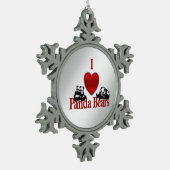 I Heart Panda Beren Tin Sneeuwvlok Ornament (Links)