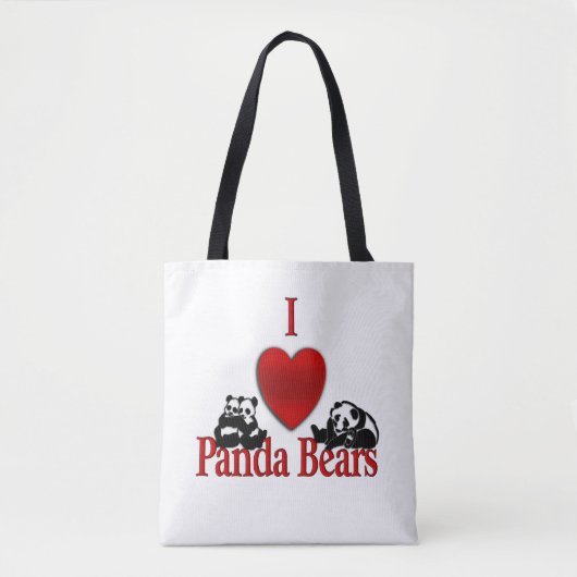 I Heart Panda Beren Tote Bag (Voorkant)