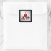 I Heart Panda Beren Vierkante Sticker (Tas)