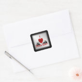 I Heart Panda Beren Vierkante Sticker (Envelop)