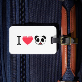 I Heart Panda op Wit Bagagelabel