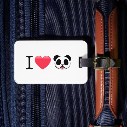 I Heart Panda op Wit Bagagelabel (Voorkant Insitu 4)