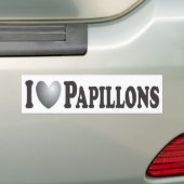 I Heart Papillons - Bumpersticker (Op auto)
