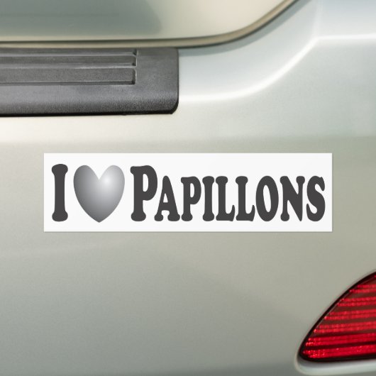 I Heart Papillons - Bumpersticker (Op auto)