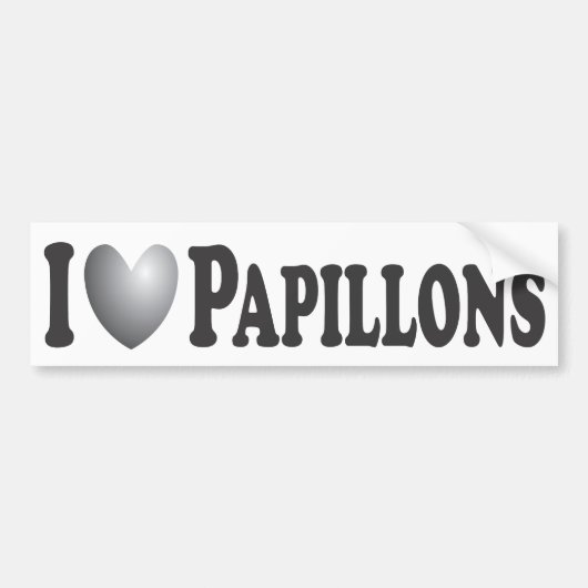 I Heart Papillons - Bumpersticker (Voorkant)