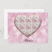 I Heart Paris France Eiffel Tower Briefkaart (Voorkant / Achterkant)