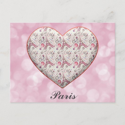 I Heart Paris France Eiffel Tower Briefkaart (Voorkant)