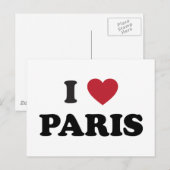 I Heart Paris Frankrijk Briefkaart (Voorkant / Achterkant)