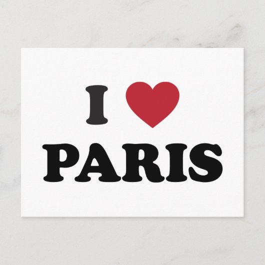 I Heart Paris Frankrijk Briefkaart (Voorkant)