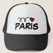 I HEART PARIS trucker hoed met schattig rood liefd Pet (Voorkant)
