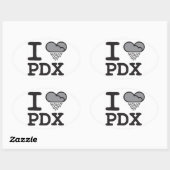 I Heart PDX - hartvormige regenwolk Ovale Sticker (Vel)