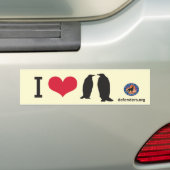 I Heart Penguins Bumpersticker (Op auto)