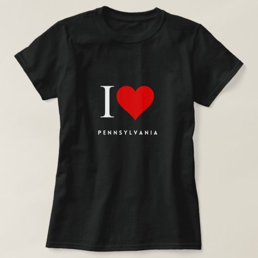 I Heart Pennsylvania Black Vrouwen T-shirt (Design voorkant)