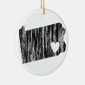 I Heart Pennsylvania Grunge Outline State Love Keramisch Ornament (Rechts)