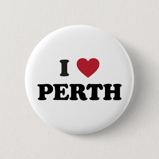 I Heart Perth Australia Ronde Button 5,7 Cm (Voorkant)