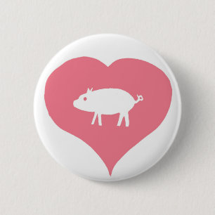 I Heart Pigs Pin Ronde Button 5,7 Cm