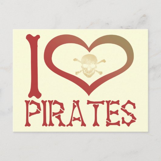 I Heart Pirates Briefkaart (Voorkant)